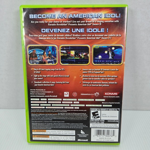 Karaoke Revolution Presents American Idol Encore 2 Xbox 360 Game - Picture 2 of 4